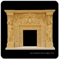 luxury home decoration natural stone golden marble fireplace mantel